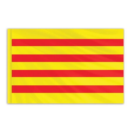 Catalonia Indoor Nylon Flag 3'x5' With Gold Fringe